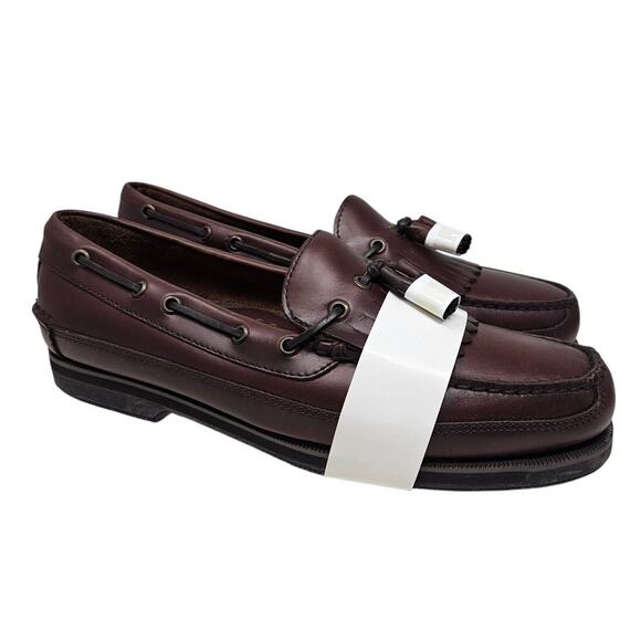 NEW Bass 12 Henry Brown Leather Tassel Loafer Boat Shoe Casual Coastal Fisherman main image 5